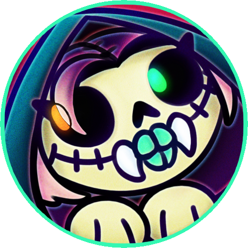 Shaded with background example of a robotic alien with large horns